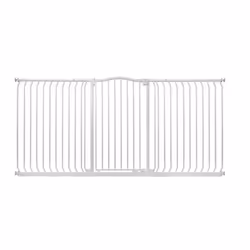 Safetots Extra Tall Curved Top Gate - Matt White, 197cm - 206cm