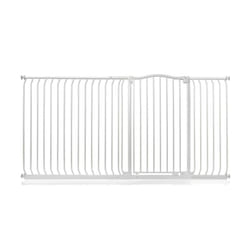 Safetots Extra Tall Curved Top Gate - Matt White, 198cm - 207cm