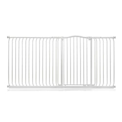 Safetots Extra Tall Curved Top Gate - Matt White, 207cm - 216cm
