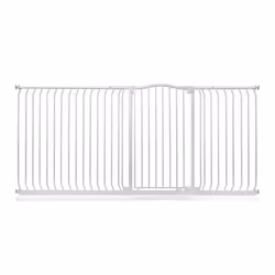 Safetots Extra Tall Curved Top Gate - Matt White, 216cm - 225cm