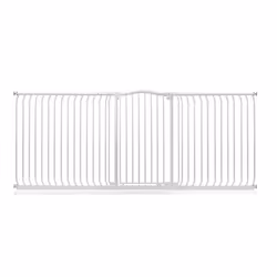 Safetots Extra Tall Curved Top Gate - Matt White, 234cm - 243cm