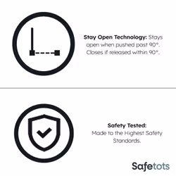 Safetots Curved Top Safety Gate - Matt White, 171cm - 180cm