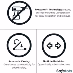 Safetots Curved Top Safety Gate - Matt White, 189cm - 198cm