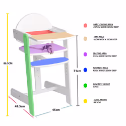 Safetots Grow With Me Wooden High Chair - White