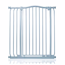 Safetots Extra Tall Curved Top Gate - Matt Grey, 80cm - 89cm