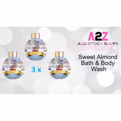 3x Avon Sweet Almond Bath And Body Wash - Bain Mousse 250ml