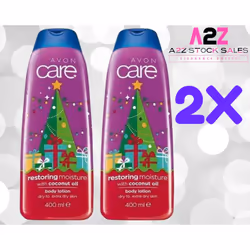 2 X Avon Care - Restoring Moisture with Coconut Oil Body Lotion 400ml