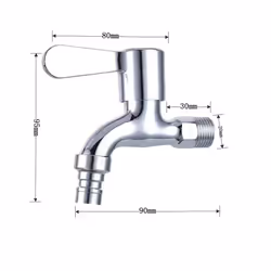 Outdoor Indoor Garden/Washing Lever 1/2" Tap Durable Brass Body Chrome