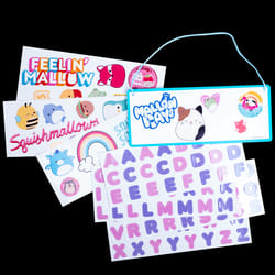 Squishmallows Customisable Room Sign 128 Reusable Stickers Included 25 x 10 cm