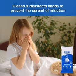 Antimicrobial Hand Wipes for Cleaning & Disinfecting - Sanitising Wipes, Ideal for Travel - Dermatologically Tested, Kills 99.99% of Bacteria &