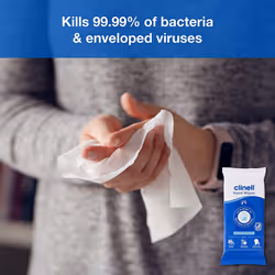 Antimicrobial Hand Wipes for Cleaning & Disinfecting - Sanitising Wipes, Ideal for Travel - Dermatologically Tested, Kills 99.99% of Bacteria &