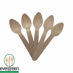 Biodegradable Wooden Cutlery - Knives, Forks, Spoons - Pack of 100 - 100pcs Teaspoons