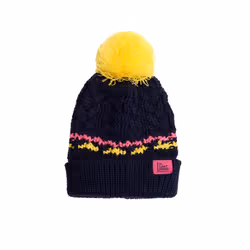 Bobbie Kids Bobble Hat - 2-4 Yrs, Navy Lemon