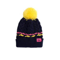 Bobbie Kids Bobble Hat - 2-4 Yrs, Navy Lemon