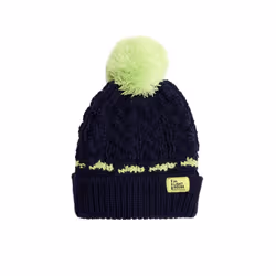 Bobbie Kids Bobble Hat - 5-10 Yrs, Navy Lime