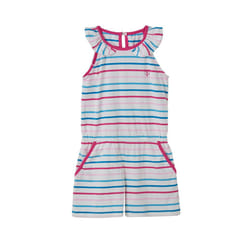 Penelope Kids Playsuit - 3-4 Yrs, Teal Pink Stripe