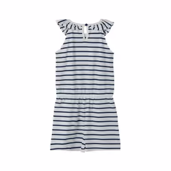 Penelope Kids Playsuit - 7-8 Yrs, Cloud Stripe