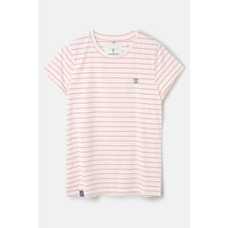 Seashore Womens T-Shirt - UK 14, Cloud Pink Stripe