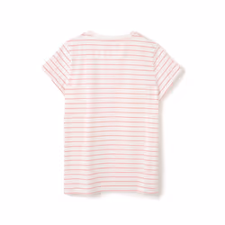 Seashore Womens T-Shirt - UK 14, Cloud Pink Stripe