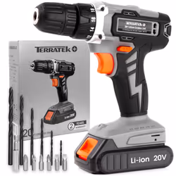 Terratek Cordless Drill Driver 20V Combi Electric Screwdriver Set