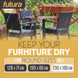 Weatherproof Round Garden Furniture Covers - 230 x 100cm