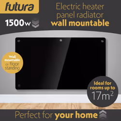 Panel Heater Glass 1500W Black Futura