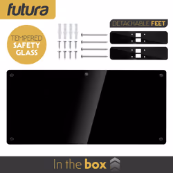 Panel Heater Glass 2000W Black Futura