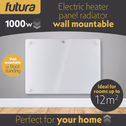 Panel Heater Glass 1000W White Futura
