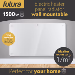Panel Heater Glass 1500W White Futura