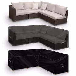 Weatherproof Round Garden Furniture Covers - 255 x 255 x 87 x 80cm