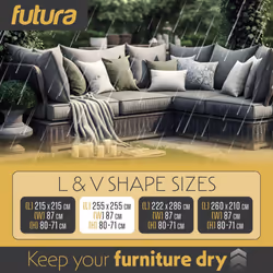 Weatherproof Round Garden Furniture Covers - 255 x 255 x 87 x 80cm