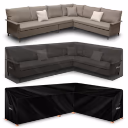 Weatherproof Round Garden Furniture Covers - 260 x 210 x 87 x 80cm