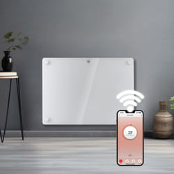 Futura 1000W White Glass Electric Panel Heater WiFi Wall Mounted