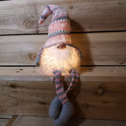 Premier 50cm Sitting Male Christmas Gonk  LED with Striped Hat - Additional view 5
