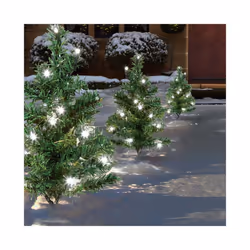 6pc 5m Christmas Green Tree Outdoor Path Lights with 15 White LEDs per Tree