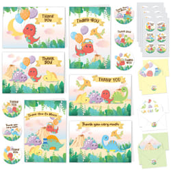 Decorably Thank You Cards with Envelopes & Stickers  Baby Shower Cards - 30 Pack Dinosaur Thank You Cards with Envelopes & Stickers  Blank Inside 4.9x