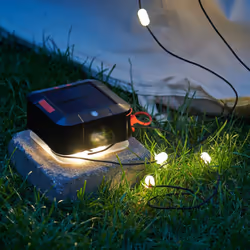 Solar & USB Outdoor LED String Lights - Rechargeable Battery, Built-in Torch & Power Bank - Ideal for Camping, Hiking, Tent, Gazebo, Parasol & Garden