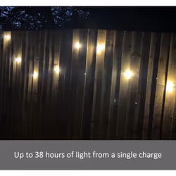 Solar & USB Outdoor LED String Lights - Rechargeable Battery, Built-in Torch & Power Bank - Ideal for Camping, Hiking, Tent, Gazebo, Parasol & Garden
