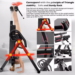 YOLEO Heavy Duty Inversion Table Adjustable Height - Black