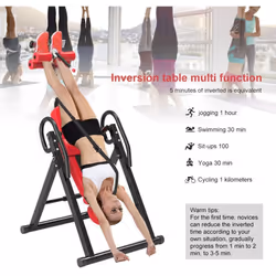 YOLEO Heavy Duty Inversion Table Adjustable Height - Red