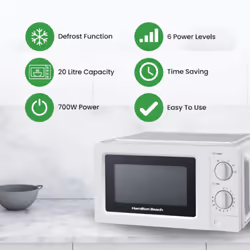 Hamilton Beach 20L Standard White Microwave