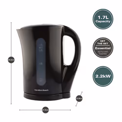 Hamilton Beach Essential 1.7L Plastic Kettle Black