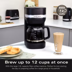 Hamilton Beach, Filter Coffee Machine, Ella, 1.5L, 900W, HBC9453MB