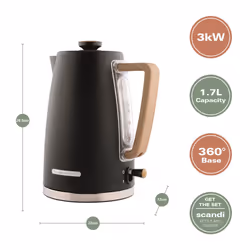 Hamilton Beach, Scandi Electric Kettle, Matte Black, 1.7L, HBK01MB