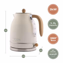 Hamilton Beach, Scandi  Jug Electric Kettle, Matte Cream, 1.7L, HBK17MC