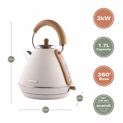 Hamilton Beach, Scandi Pyramid Electric Kettle, Matte Cream, 1.7L, HBK02MC