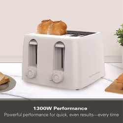 Hamilton Beach, 4 Slice Toaster, Essentials, White, 1300W, HB4T5032W - Additional view 5