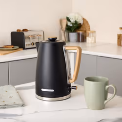 Hamilton Beach, Kettle & Toaster Set, Scandi Collection, Matte Black, HB0102MBST