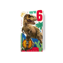 Jurassic World Age 6 Birthday Card