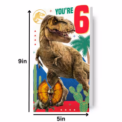 Jurassic World Age 6 Birthday Card